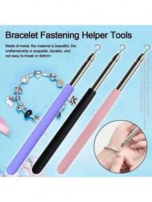 1 buc ajutor de fixare a brățării din oțel inoxidabil, ajutor de bijuterii cu încuietoare pentru brățară, instrument portabil pentru brățări, bijuterii și echipamente de agățare, instrument de atașare a brățării, dispozitiv de fixare reglabil pentru brățară - ajutor de bijuterii ușor de utilizat pentru femei