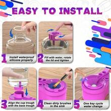 Universal Crafts Paint Brush Cleaner Rinse Cup, Paint Brush Cleaner - Acrylic and Based Painting Supplies Tools, Adults Artist Beginners B - Blue - inicial - Ver 5