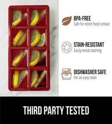 Gorilla Grip Slow Melting Large Silicone Ice Cube Tray For Freezer, 1 Pack, Easy To Push 8 Giant Square Cubes, Use For Cocktails, Iced Coffee, Water Bottle, Frozen Puree, Kitchen Bar Essentials, Red - ColorD - 查看 5