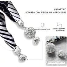 Bufandas para Bolsas, Bufanda Cuadrada de Seda para la Cabeza para el pelo para Mujer, Bufandas, Cuello, Bufandas a la Moda Collar, Pañuelo para la Cabeza 3 en 1 - Blanco - Ver 3