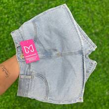 Women's High Waist Jeans Skirt Shorts In Light Wash I Without Elastane - Rửa nhẹ - Xem 5