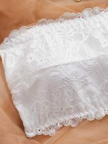 Modische weiße Spitzen-Bandeau Sexy Wäsche für Damen