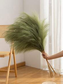 1Pc-3.28FT Artificial Pampas Grass Decoration, Large Fluffy Artificial Pampas Grass Branches, Artificial Pompoms, Vase Fillers, Home Flower Arrangement For Floor Vase Home Flower Arrangement, Bohemian Reeds, Tall Fluffy Feathers, Flower Stems, Tall Fluffy Artificial Pampas Grass, Can Be Used As Floor Vase Fillers,Fall Decor,Autumn,Fake Plants Home Decor Christmas Decorations Room Decor Christmas - Multicolor - View 6