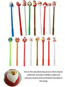 Joivida 10 Peças Canetas Gel de Natal, Design de Desenho Animado com Tema de Festa de Natal Sortido, Canetas Neutras, Canetas Papai Noel, Rena, Boneco de Neve, Árvore de Natal, Meia de Natal, Perfeitas para Lembrancinhas de Festa, Recompensas em Sala de Aula, Suprimentos de Escritório, Presente Engraçado para Amigos, Papelaria de Escritório (Estilo Aleatório)