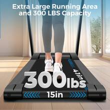 Portable Home Treadmill, With Handrails, Foldable, LED Display, 3.0HP Silent Brushless Motor, Capable Of Supporting 300 Pounds, White/Black, Home Office Fitness Treadmill, Compact Portable Exercise Equipment, Space-Saving, Essential For Apartment Workouts - 查看 9