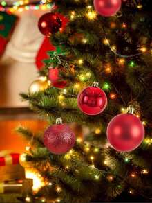 44 Pcs-Set Of Mini Shatterproof Christmas Balls,Red Christmas Ornaments,Christmas Ornaments ,Pink Christmas Decorations,Red Christmas Balls,Christmas Tree Garland Ornaments Party Decoration, Christmas Baubles, Holiday Wedding Party Decoration Hanging Balls (Assorted Colors),Christmas Winter Room Decor Christmas Decorations Home Christmas Gifts Christmas Decor