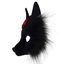 1pc Halloween Masquerade Party Animal Half Face Mask, Fox Mask Costume Prop