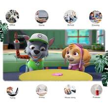 1pc  Cartoon Gaming Mouse Pad - Vibrant Animated Pups In Various Fun Scenes, Durable Large Desk Mat For PC & Keyboard, Ideal For Gamers, Kids' Room & Office Decor, Mouse Pads For Desk