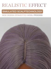 灰紫色 26 英寸长直发假发分层自然发质光滑逼真假发合成假发适合女性日常派对婚礼假发万圣节使用角色扮演服装假发多功能街头时尚假发 - 淺灰紫 - 查看 8