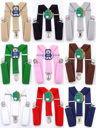 1pc Cartoon Kids Suspenders, Student Performance Shoulder Strap, Anti-Drop Triple Clip Adjustable Elastic Braces