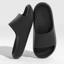 ASHALI Women's Non-Slip Black Slippers, Comfortable Lightweight Sandals Suitable For All Seasons, Outdoor Casual Flip Flops, Indoor Home Couple Slippers - Black - View 4