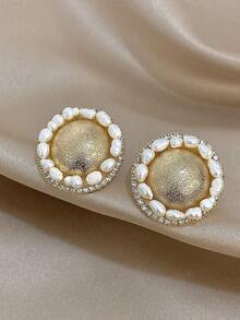 1 Paar Ohrstecker mit Kunstperlen für Frauen, elegante goldene Ohrstecker für täglichen Gebrauch, Party-Schmuck, Halloween, Weihnachtsgeschenke