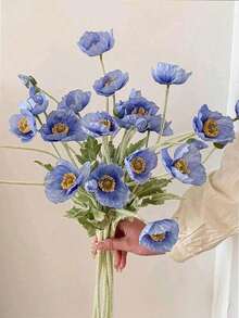 1/5 Stücke künstliche Mohnblume, 59 cm lang, mit 4 Blüten, einfacher und moderner Stil, kann gebogen werden und verblasst nicht - verwendet für DIY Blumenwand, Szenengestaltung, Wohnzimmer und Schlafzimmer Vase Blumenarrangement, Hochzeit, Party Dekoration, Schreibtisch Deko. Herbst und Frühling Blattdekor, Raumdekoration, Heimdekoration, Küchendekoration, Hochzeitsdekoration, Tischdekoration, Tischaufsätze, Bürodekoration, Gartendekoration, Outdoor-Dekoration