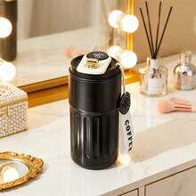 Stainless Steel Thermal Cup With Handle And Digital Temperature Gauge – 420ml – COFFEE, Suitable For Office, Back To School, Sports, Fitness, Outdoor Activities, Gift Giving - màu đen - Xem 7