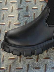 Botas de suela gruesa para mujer 2025 Otoño Invierno Botas altas para mujer de punto transpirables Botas elásticas de punta redonda Talla grande 43