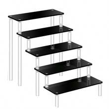 1 kệ đựng đồ trang điểm bằng acrylic, kệ đựng mỹ phẩm nhiều tầng đựng nước hoa, mỹ phẩm chăm sóc da, trưng bày đồ trang điểm, kệ bậc thang chắc chắn được gia cố cho phòng khách, phòng tắm, phòng ngủ, đồ trang trí nhà cửa - màu đen - Xem 14