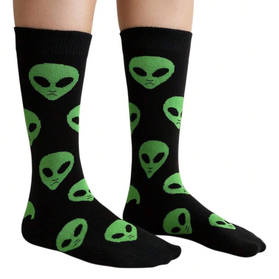 Printed And Stylish Socks Cold Winter Fashion Adult 34-43 Breathable Socks - Black - View 1