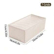 Kotak Penyimpanan Pakaian Dalam, Kaus Kaki, dan Celana Dalam Tianshan - Kotak Penyimpanan Laci Pakaian Dalam, Kaus Kaki, dan Celana Dalam Kamar Tidur dengan Sekat, Wadah Pakaian Dalam Multifungsi untuk Lemari Pakaian Rumah Asrama - Krem - View 12