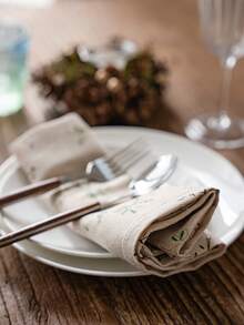 1/4/6pcs Vintage Floral Napkins, Suitable For Wedding, Party, Restaurant Decor, Christmas, Thanksgiving, Daily Use, Gatherings