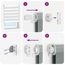 Tenda a rullo Zebra grigio chiaro 120x200 cm larghezza tessuto 115,9 cm poliestere