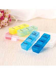 7 天早晚药丸收纳盒，易于填充的大型每周药盒，用于维生素、鱼油、补充剂等药物的收纳盒 - 彩色 - 查看 5