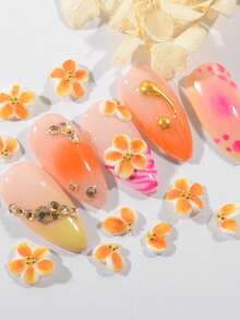 12Pcs 3D Handmade Flower Nail Charms, DIY Acrylic Nail Art Flower Petal Pendants, Carefully Carved With Acrylic Powder, Handcrafted Acrylic Powder Designs, Suitable For Women And Girls