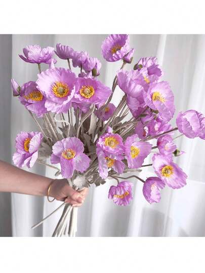 1/5 Stücke künstliche Mohnblume, 59 cm lang, mit 4 Blüten, einfacher und moderner Stil, kann gebogen werden und verblasst nicht - verwendet für DIY Blumenwand, Szenengestaltung, Wohnzimmer und Schlafzimmer Vase Blumenarrangement, Hochzeit, Party Dekoration, Schreibtisch Deko. Herbst und Frühling Blattdekor, Raumdekoration, Heimdekoration, Küchendekoration, Hochzeitsdekoration, Tischdekoration, Tischaufsätze, Bürodekoration, Gartendekoration, Outdoor-Dekoration