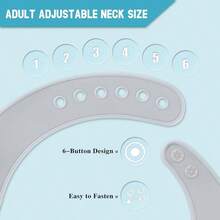 Babero ajustable de silicona para adultos, babero lavable para hombres y mujeres, babero impermeable para ancianos con receptor de migas - inicial - Ver 6