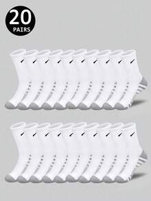 5 Pairs/10 Pairs/20 Pairs Black And White Thick Men's Winter Socks, Fashionable, Casual, Comfortable, Outdoor Sports, Running, Fitness, Compression Knee Socks, Business Leisure Vacation Black And White High Tube Socks Christmas, Thanksgiving, New Year Holiday Gifts (Thick)