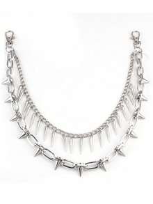 1 pieza Cinturón de cintura de estilo punk rock minimalista y de moda, versátil con remaches y cadena de metal, regalo decorativo de cadena para jeans unisex