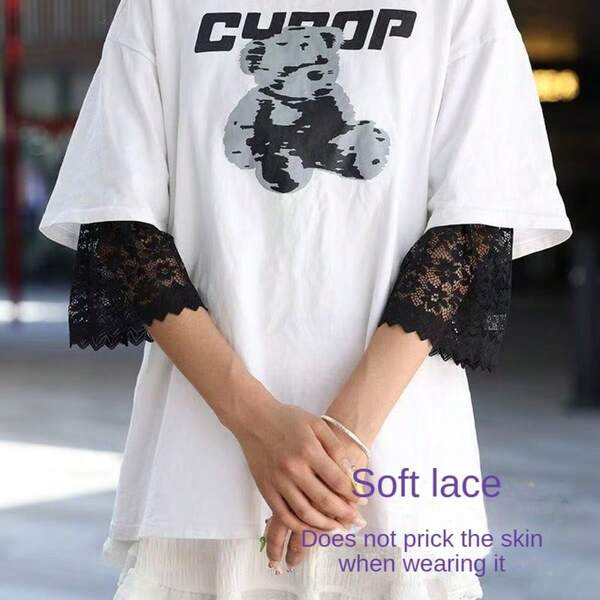 1 Pair Elastic Lace Arm Sleeves, UV Protection, Scar Cover, Driving Cycling Sun Protection Sleeve For Women