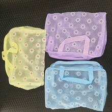 5-teiliges Reise-Kulturtasche-Set - Blumenmuster & durchsichtige PVC-Kosmetiktaschen mit wasserabweisenden Reißverschluss - Mehrkammer-Organizer für Flaschen, Kosmetika & Bürobedarf - TSA-konforme Flughafen-Essentials, Gym-Duschkorb, Muss-haben für College-Wohnheim, Kreuzfahrt-Urlaubspackung, minimalistischer Vanity-Organizer