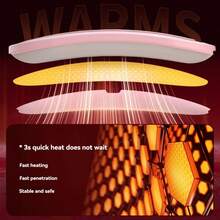 AXH. 便携式USB加热垫，6档加热模式和6种振动按摩模式，缓解背部和腹部疼痛 - 粉色 - 查看 2