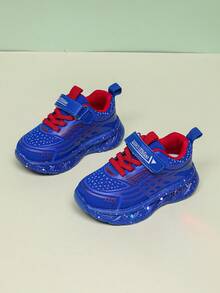 Zapatos deportivos de cuero con iluminación LED para bebés, adecuados para niños y niñas - Casual, con amortiguación de impactos, antideslizantes para todo el año para correr y caminar al aire libre