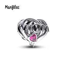 Manyilus 1 Stück 925 Sterling Silber Charm Schmuck - Funkelndes goldenes Pferd Anhänger, süßer Affe-Banane Perle, rosa emaillierte Katzen Perle, MOM Herz Diamant Perle, braune Pilz Perle, leuchtende Glühwürmchen-Pflanze Perle, Kleeblatt Würfel Smaragd Perle, Retro Rosenblatt Anhänger, Mond Katze Charms | Passend für Armbänder, Armreifen, Halsketten | Unisex perfektes Geschenk für Familie & Freunde - Geburtstage, Muttertag, Valentinstag, Abschluss, Freundschaftstag.
