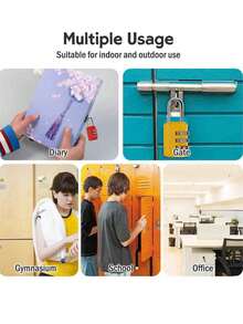 1 件装密码锁防盗锁，小型安全挂锁，旅行箱包防盗密码挂锁多用途 3 位数密码锁，安全行李箱密码挂锁，适用于健身房储物柜、手提箱和背包安全旅行配件，便携，防篡改，色彩鲜艳，设计紧凑，易于携带，旅行露营度假必需品