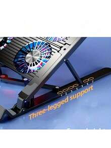 Portable Foldable Laptop Cooling Pad - 7 - Level Height Adjustment, 4 Quiet LED Fans, Stable Non - Slip Design For 11 - 19.3 Inch Laptops, USB Powered