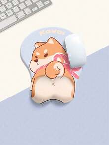 符合人体工程学的腕托鼠标垫，卡通动物鼠标垫，极致舒适，防滑橡胶底座可减轻压力，非常适合办公室和家庭使用