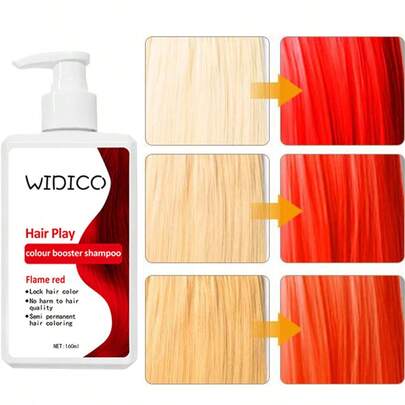 Shampoo Depositante de Cor Vermelha, Desenvolvido para Cabelos Coloridos, Prolonga a Vibração, Limpa Suavemente Sem Desbotamento