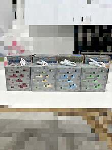 Minecraft 1pc Luminous Ore Decorative Light, Rechargeable Gaming Ore Lamp, Children's Bedroom Atmosphere Lamp Model Ornament Light, Very Suitable As A Fun Valentine's Day Gift, Christmas Decoration To Give To Mom, Dad, Grandma, Father, Teacher, Sister, Brother, Or Girlfriend! Holiday Gifts, Party Decorations, Table Decorations, Bedroom Decorations, Christmas Decorations!