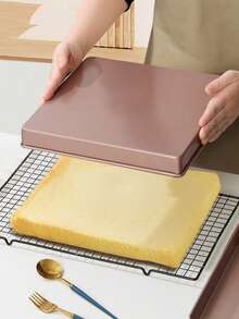 11 英寸 - 28x28 方形深，油布，油刷，蛋糕卷烤盘模具，家用不粘花生脆，雪花蛋糕模具，厨房烘焙工具，可重复使用 - 金色 - 查看 7