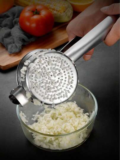 Heavy-Duty Stainless Steel Potato Masher, Potato Ricer, Vegetable And Fruit Juicer, Suitable For Mashed Potatoes, Fruit Juice, Vegetables And Baby Food, Manual Juicer, Pressing Mashing Kitchen Gadget, Perfect For Daily Family Life, Holiday Parties, And Christmas Essentials.