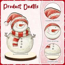 8 pièces Décorations de centre de table de bureau en bois classique pour Noël, style campagnard, bonhomme de neige, cerf, Père Noël, décoration de bureau, accessoires photo, fournitures de fête