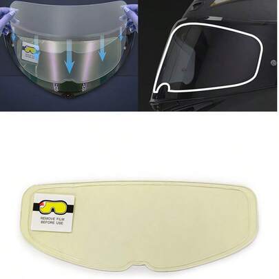 1 قطعة ملصق غشاء مضاد للضباب للخوذة، غشاء واقي مضاد للأشعة فوق البنفسجية ومضاد للضباب، ضروريات الشتاء للقيادة، يوفر رؤية واضحة، شفاف عالي الجودة، ملحقات خوذة الدراجة متوافق مع معظم الخوذات