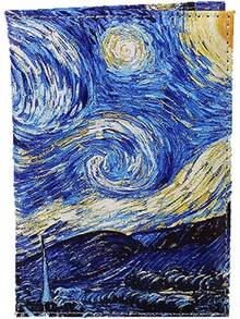 Lumbor37 Cartera para Pasaporte para Hombres y Mujeres con Hebilla, Funda para Pasaporte con Bloqueo RFID, Organizador de Documentos de Viaje (Rosado) - Ab-Van Gogh - Ver 9