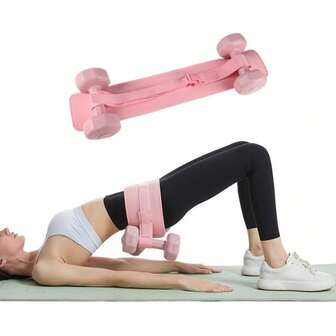 1 件臀部阻力带，重型臀部垫，用于臀桥和臀部锻炼，用于哑铃和壶铃锻炼，弓步和反向深蹲，粉色和黑色