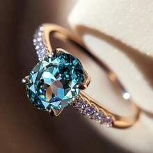 1 pieza Anillo minimalista elegante para mujer, diseño de halo bellamente chapado en oro de 14k con brillante circonita cúbica sintética roja, adecuado para uso diario y como regalo, regalo perfecto para el Día de San Valentín