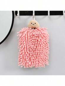 1pc  Cute Animal Chenille Hand Towel - Super Absorbent & Fast Drying Bathroom Kitchen Towel For Kids & Family Use - Hồng - Xem 1