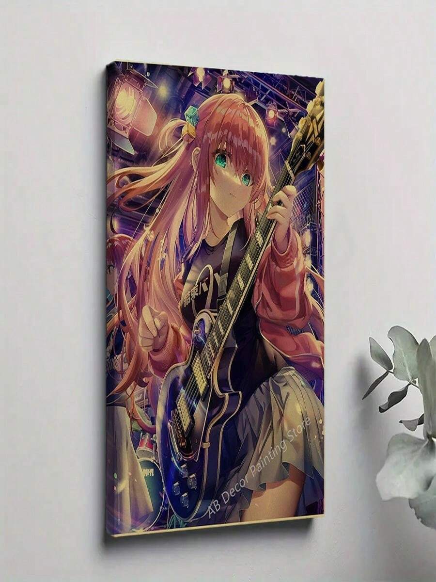 1PC Framed 30*40cm(12*16inch)Or40*60cm(16*24inch) Bocchi The Rock Poster Classic Anime Wall Art With Ikuyo Kita Ryo Yamada For Home Decor (11)