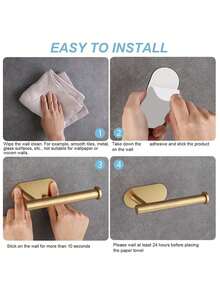 1 Piece Self-Adhesive Wall Mounted Stainless Steel Paper Towel Holder, Easy To Install, Suitable For Kitchen, Bathroom, Cabinet, Sink, Balcony, Can Also Be Used To Store Plastic Wrap/Paper Towels, A Must-Have Multi-Purpose Paper Towel Storage Product!